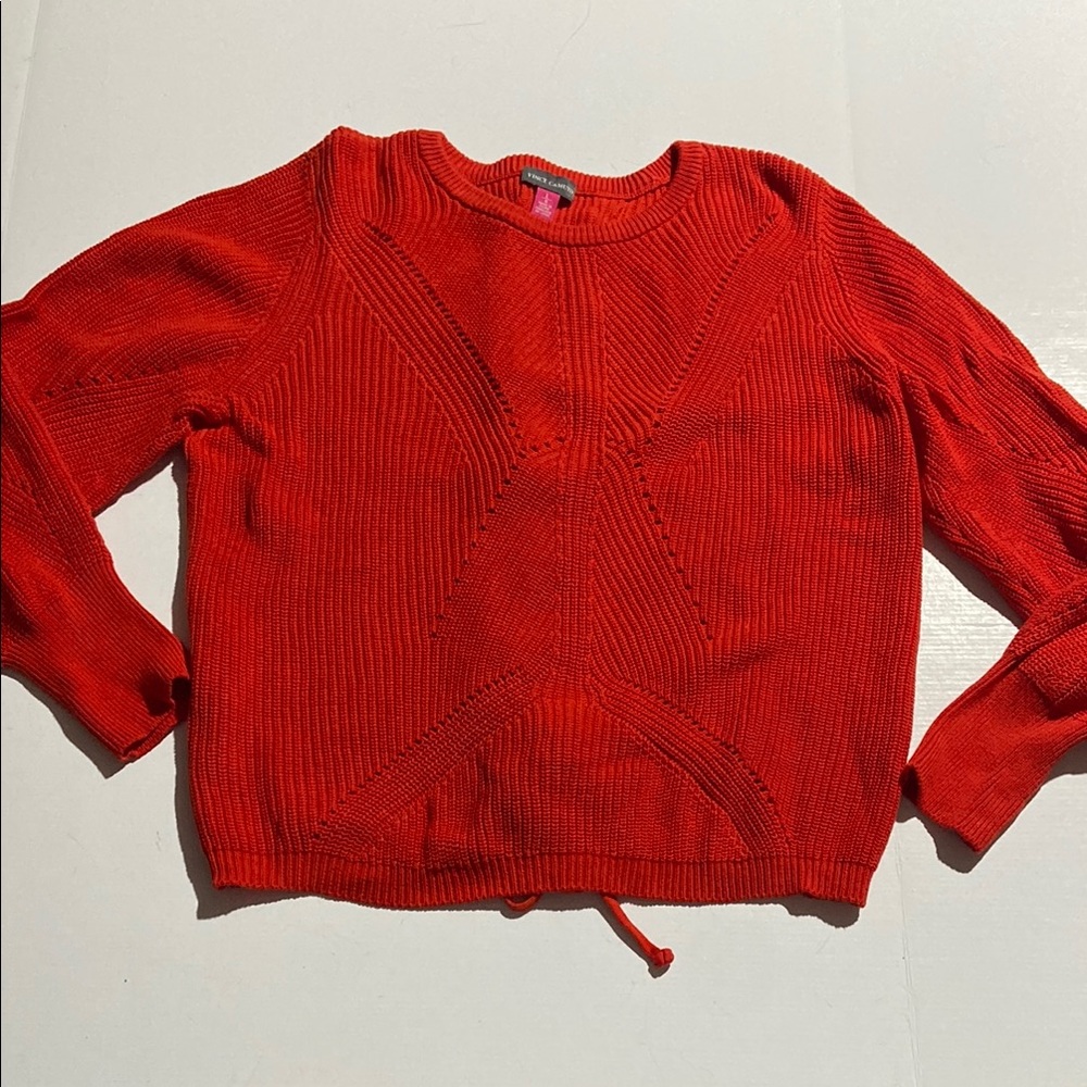 Vince Camuto Cotton Lace-back Sweater